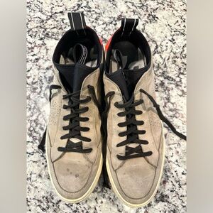 P448 Lace Up Sneakers, Size 48, Gray & Orange